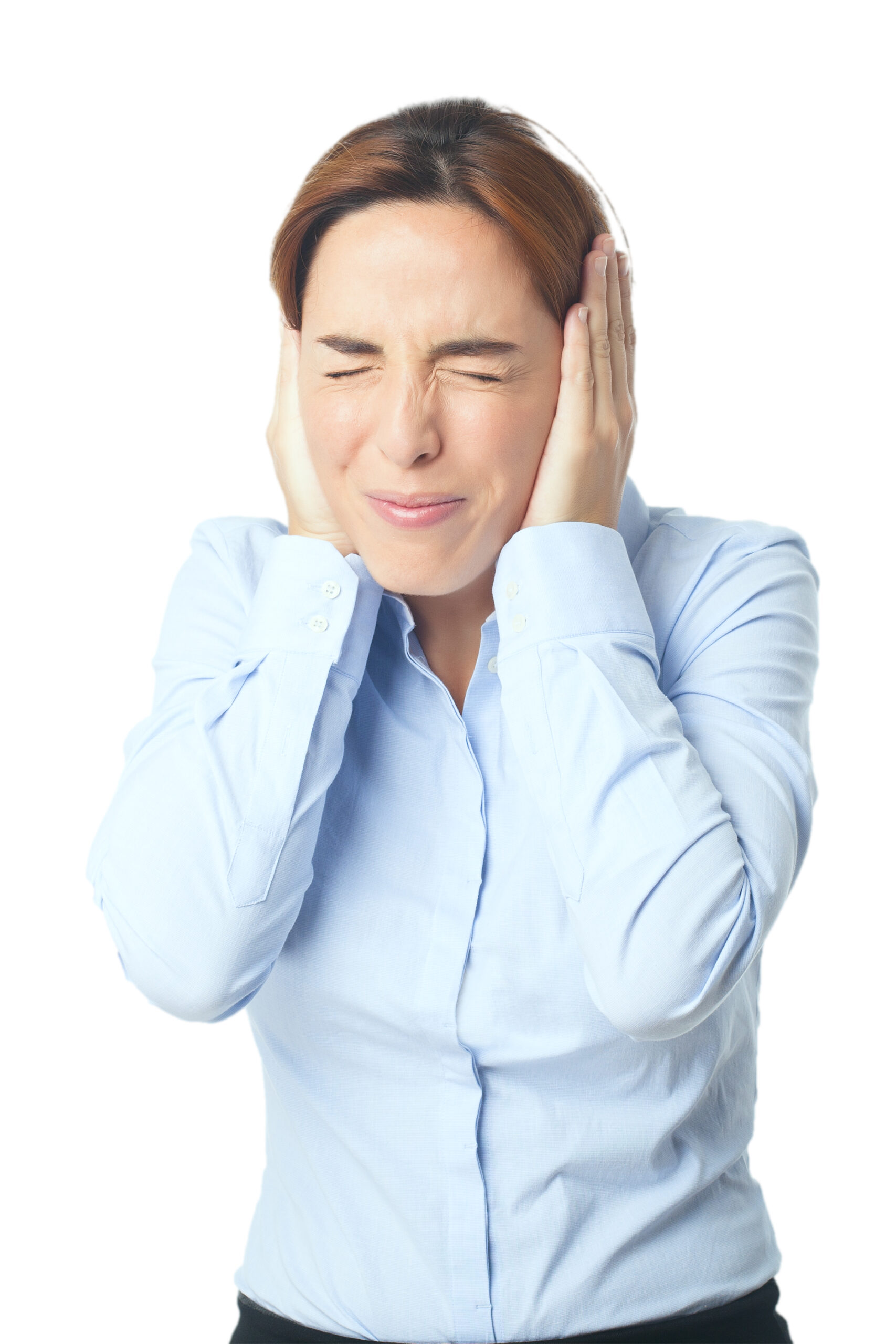 Woman upset because of a noise